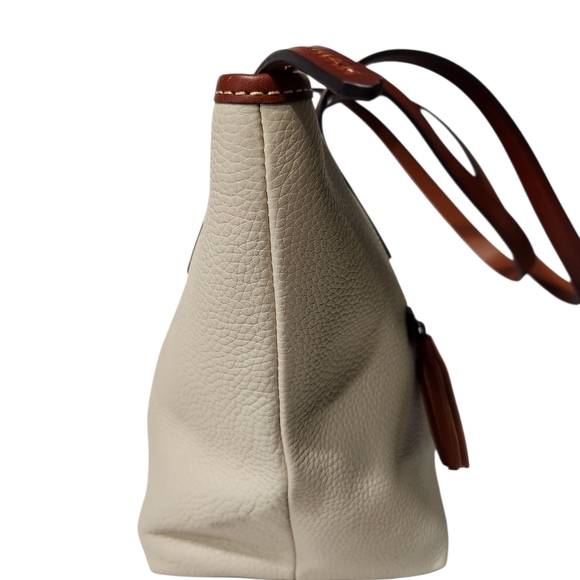 NEW! Dooney & Bourke K2097873 Ivory and Tan Leather Large Tote - Picture 6 of 15